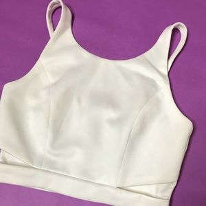 Cream Cropped Cut Out Blouse